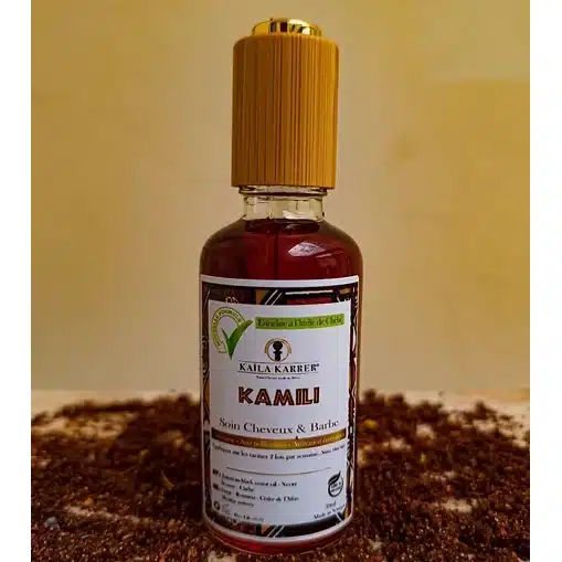 Huile naturelle KAMILI Activation Pousse – Ricin noire, chébé, romarin et menthe poivrée