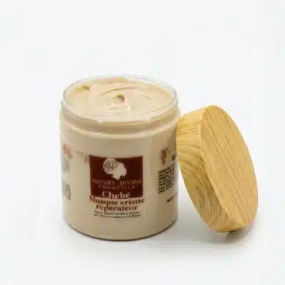 Crème Réparateur au Chébé Nature Divine Cosmetics – soin capillaire nourrissant pour cheveux cassants et abîmés"