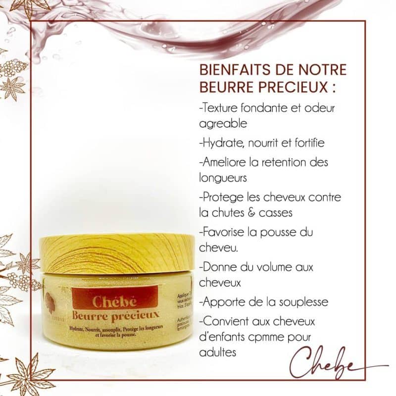 Texture fondante du Beurre Précieux Chébé – soin capillaire pour cheveux afro et secs