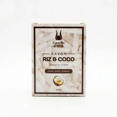 Savon Riz & Coco – Savon naturel apaisant | Gazelle d’Afrik